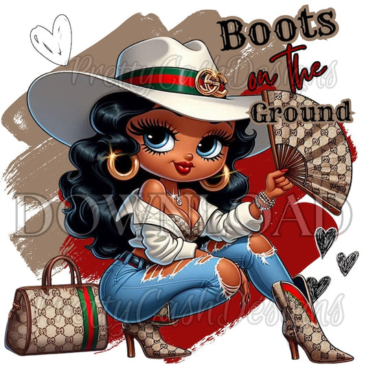 Boujee Betty Boop Cowgirl PNG, Western Sorority Diva Digital Art, Southern Rodeo Tumbler or Shirt Sublimation