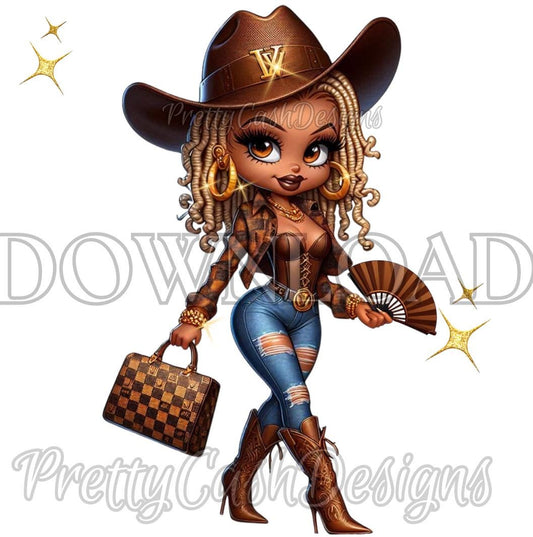 Betty Boots on the Ground PNG, Glitter Western Cowgirl Clipart for T-Shirts and Tumblers