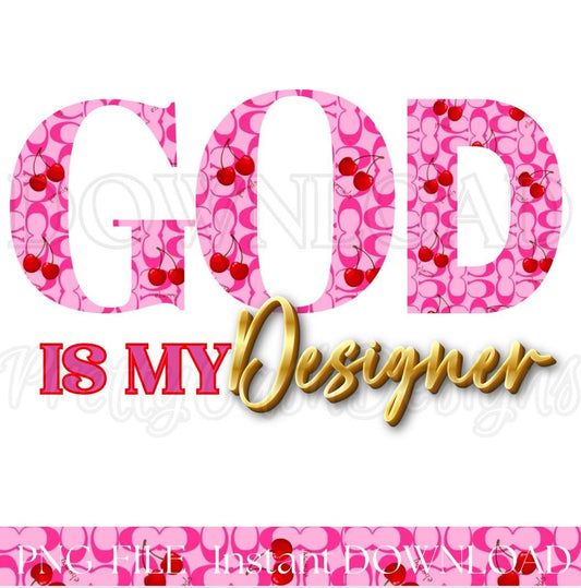 Pink Cherry Blossom God Is My Designer PNG, Christian Hoodie Mockup Digital Art